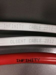 INFINITY & OLSENT branded Infinity TPS & Orange Round Electrical Cables post